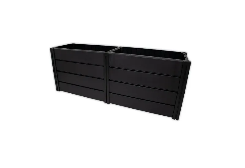 KHW KHW Hochbeet Hochwertiges Hochbeet für urbane Gärten, 158 × 44 × 61 cm, 392 Liter, Nachhaltiges Gärtnern, fördert gesunde Ernten, platzsparend, Grau, – Produktbild 1 von 5