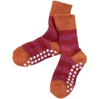 hirsch natur Kinder Stoppersocken Bio-Schurwolle mango-geringelt Gr.25-26, Mehrfarbig, – Produktbild 1 von 1