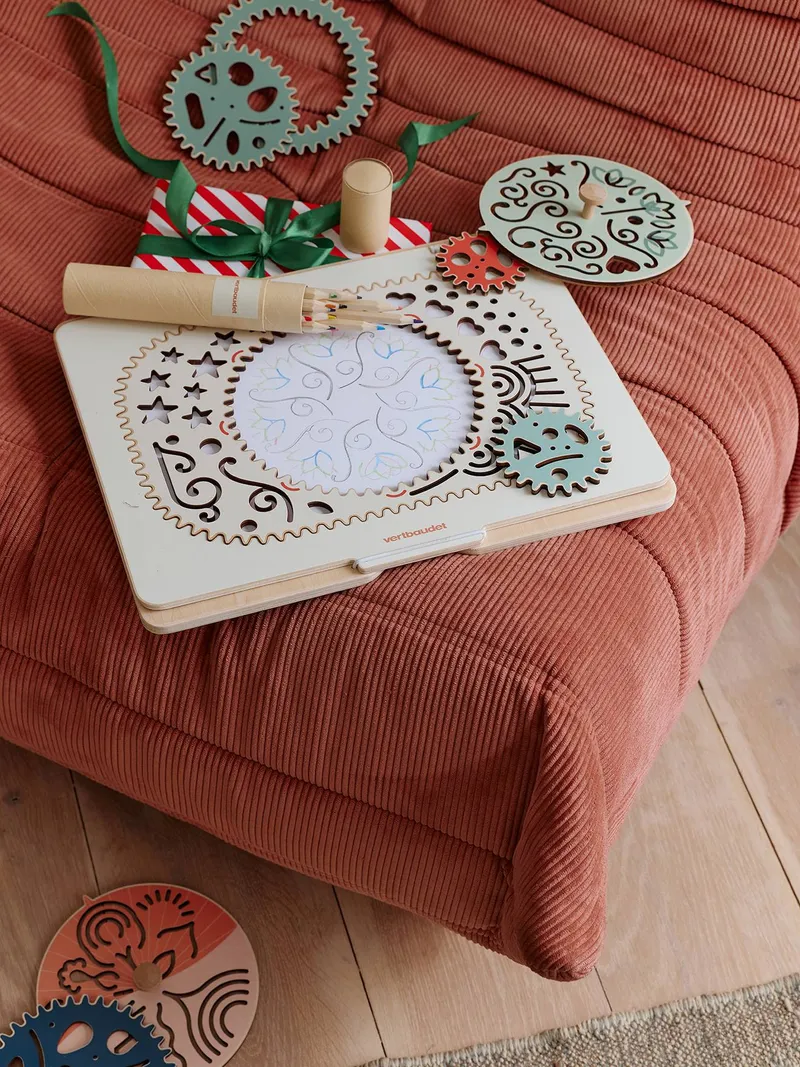 Vertbaudet Kreativ-Set Spiralen und Mandalas aus FSC®-Holz, Braun, – Produktbild 1 von 4