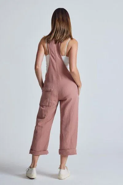 Flax and Loom Flax and Loom Leinen Latzhose Mary Lou, Retro pink (rosa), – Produktbild 7 von 7