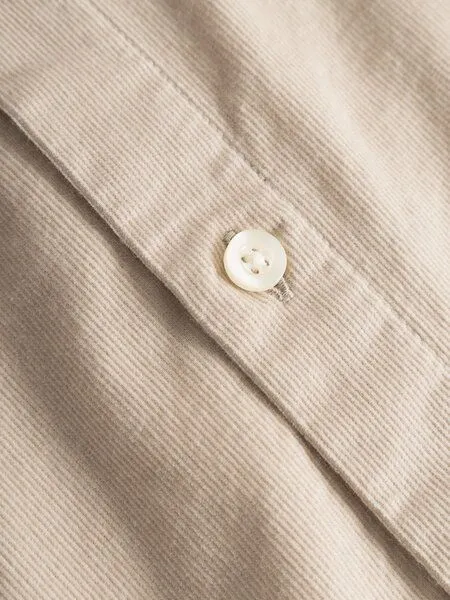 KnowledgeCotton Apparel KnowledgeCotton Apparel Cord Hemd - Baby cord custom fit shirt - aus Bio-Baumwolle, Beige (light-feathery-gray), – Produktbild 4 von 4