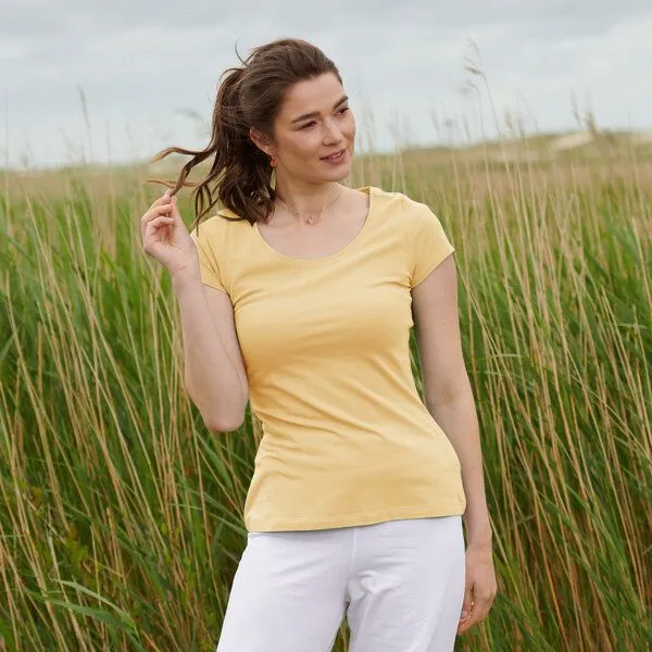 CON_STANT CON_STANT Basicshirt Kappärmel 95% Baumwolle (kbA), Sunlight, – Produktbild 1 von 1
