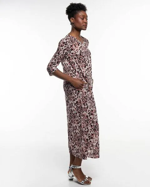 Alma & Lovis Alma & Lovis Langes Print-Tunikakleid aus Bio-Baumwoll-Batist | Batist Gep Maxikleid, Rose quarz (rose-rosa), – Produktbild 4 von 4