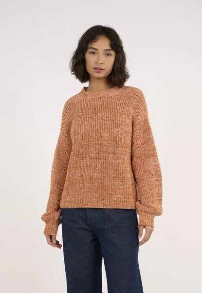 KnowledgeCotton Apparel KnowledgeCotton Apparel Strickpullover - Crew Neck - aus Bio-Baumwolle, Orange (desert sun), – Produktbild 2 von 4