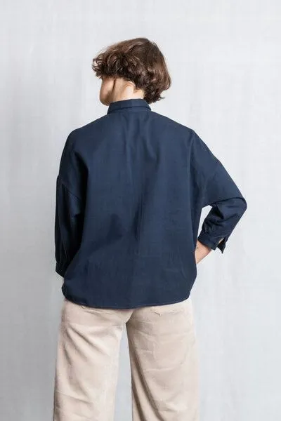 Jyoti - Fair Works Jyoti - Fair Works Bio-Baumwoll Flanell-Bluse Mayank Grau-Blau, Grau-blau, – Produktbild 3 von 4