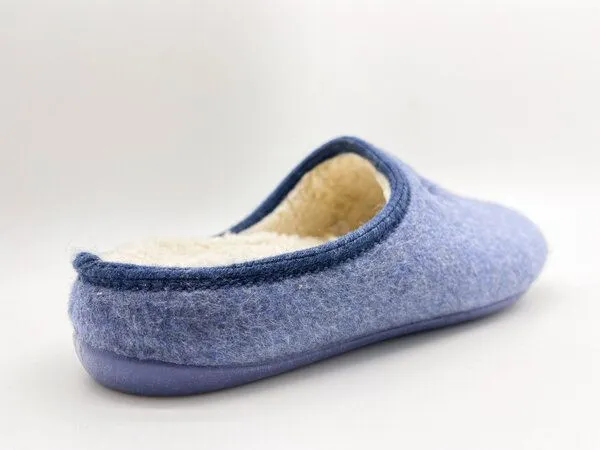 thies Veganer Hausschuh "thies ® Organic Slipper", aus superweicher Bio-Baumwolle, Marino (blue), – Produktbild 3 von 4