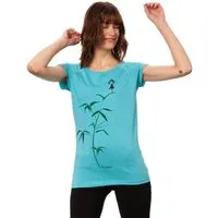 FellHerz FellHerz Damen T-Shirt Yogamädchen Bio Fair, Neptune (blau), – Produktbild 1 von 2
