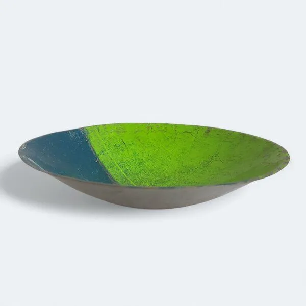 Moogoo Creative Africa Moogoo Creative Africa Kleine Schale aus recycelten Ölfässern ca. 30 cm, Two shades of green, – Produktbild 1 von 5