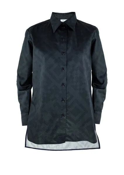 Sophia Schneider-Esleben Sophia Schneider-Esleben Unisex Shirt Lui, QR Black - Hemd aus Bio-Baumwolle – Produktbild 1 von 4