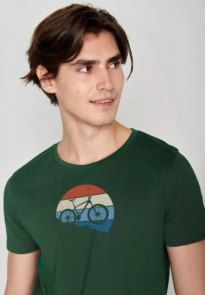 GreenBomb GREENBOMB Bike Winter Guide - Sportliches T-Shirt aus Bio-Baumwolle / hochwertiger Print / GOTS / Fair & Vegan, Grün (flaschengrün), – Produktbild 4 von 4
