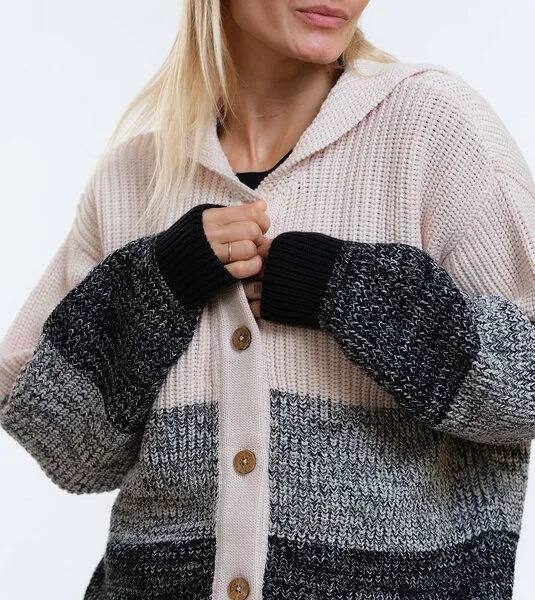 Gary Mash GARY MASH Oversize-Cardigan Winnie mit Kapuze aus Biobaumwolle, Verlauf, – Produktbild 3 von 4
