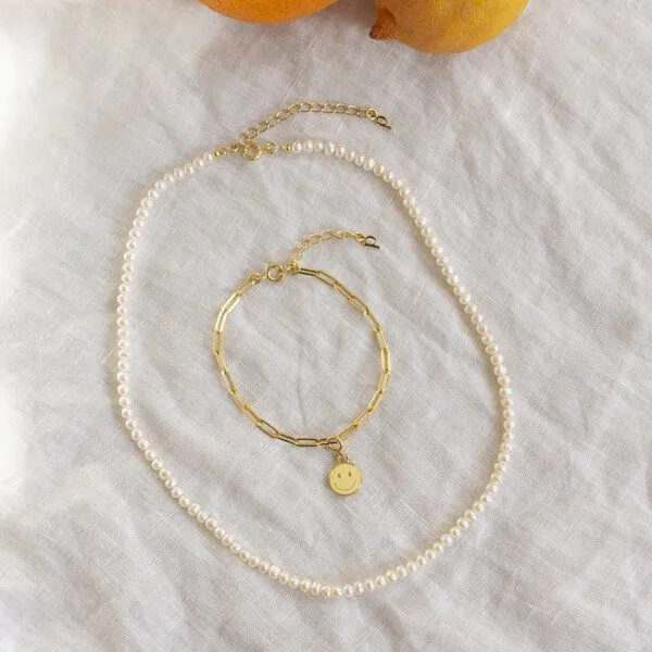 Paeoni Colors Paeoni Colors Smiley-Anhänger aus 18k Gold Vermeil, 925 Sterling Silber – Produktbild 4 von 4