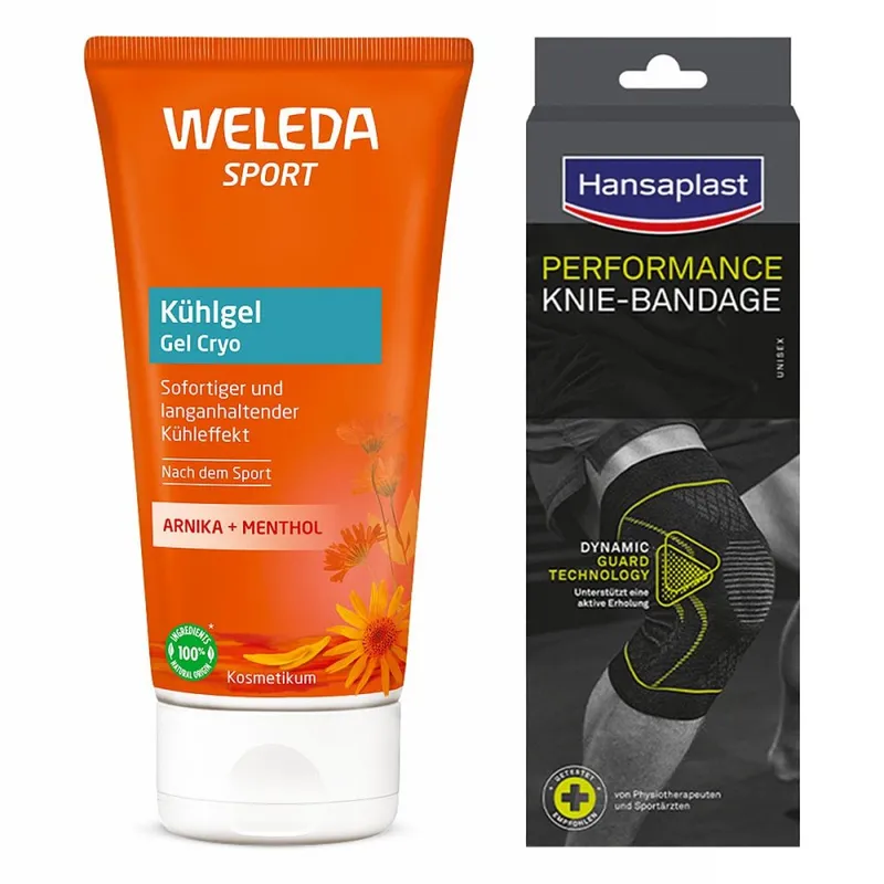 Weleda Sportset: Weleda Kühlgel Arnika & Hansaplast Knie-bandage L/xl – Produktbild 1 von 1