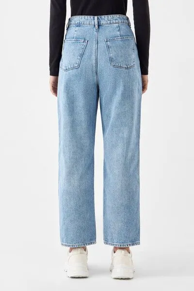 DAWN Damen Jeans Wide Straight Non-Stretch DAWN Bio-Baumwolle, Light blue, – Produktbild 3 von 4