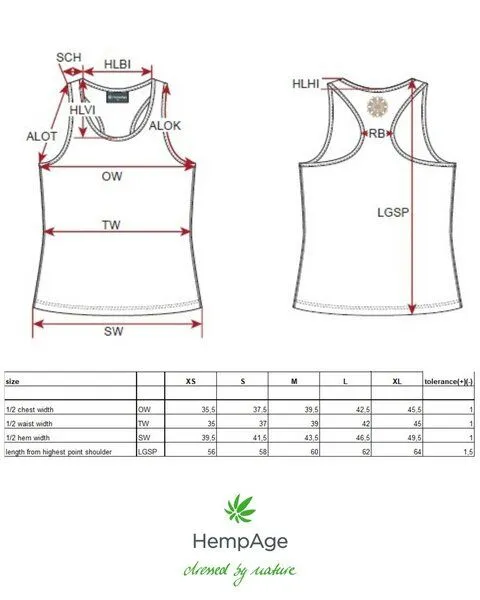 HempAge HempAge Damen Yoga Tanktop Hanf/Bio-Baumwolle, Purple, – Produktbild 3 von 4