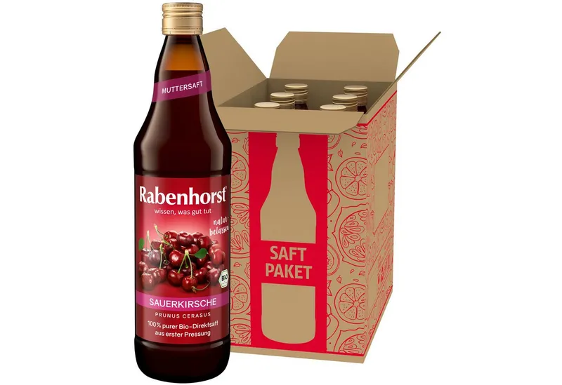 Haus Rabenhorst Saft RABENHORST Sauerkirsche MUTTERSAFT BIO 6er Pack (6 x 700 ml), 0,7 l, 700 ml, 6 St. – Produktbild 2 von 4