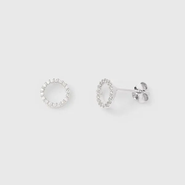 fejn jewelry fejn jewelry Ohrstecker 'pavé circle' - mit Zirkonia, Silber, – Produktbild 1 von 1