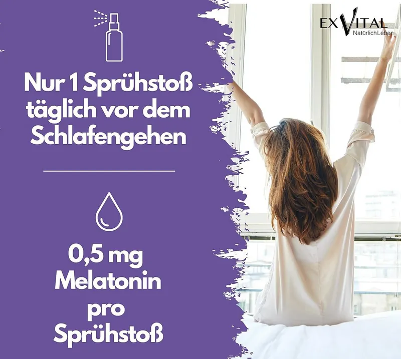 Melatonin Einschlafspray, mit Baldrian & Vitamin B1+ B6 Tropfen, 30 ml – Produktbild 3 von 5