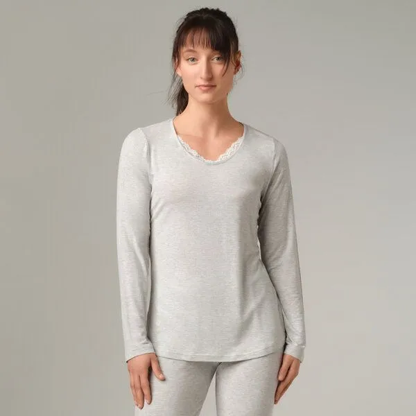 comazo comazo Shirt 1/1 Arm aus Micromodal / Elasthan, Grau, – Produktbild 1 von 3