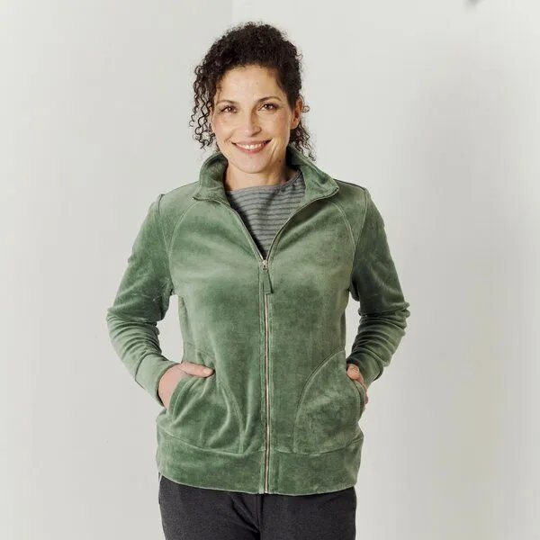 Kokon Zwo Kokon Zwo Nickyjacke 100% Baumwolle Samt (kbA), Seegras, – Produktbild 1 von 2