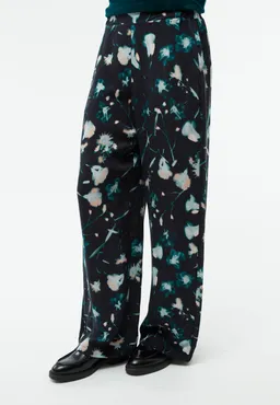 Givn Givn Damen vegan Hose Mit Weitem Bein Von Gbmarla, Schwarz/Dunkelblaugrün – Produktbild 1 von 1