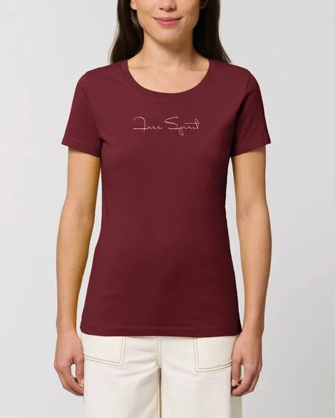Human Family Human Family Bio Damen Rundhals T-Shirt "Amare - Free Spirit", Burgundy, – Produktbild 2 von 2