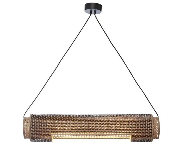 GOOD&MOJO GOOD&MOJO Haengelampe Bhutan Zylinder 85cm Schwarz, Natur, – Produktbild 1 von 4