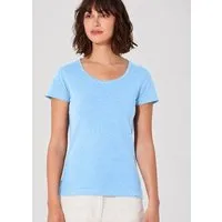 HempAge HempAge Damen T-Shirt mit Rollsaum Hanf/Bio-Baumwolle, Glacier (blau), – Produktbild 1 von 1