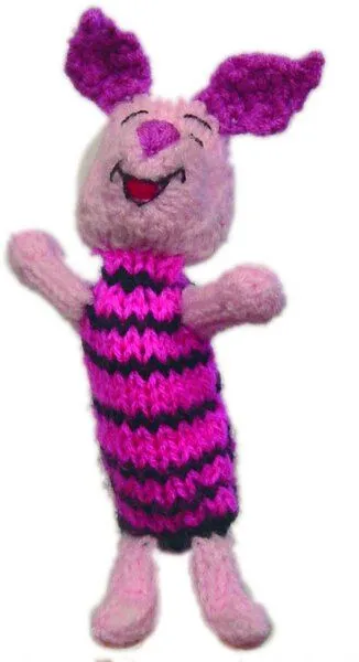 El Puente El Puente Gestrickte Fingerpuppe "Ferkel" | Fair Trade & Handmade aus Peru, Mehrfarbig, – Produktbild 1 von 1