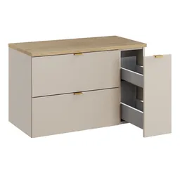 Lomadox Waschbeckenschrank DURANGO-56 80 cm breit in kaschmir, 2 Schubladen & 1 Auszug – Produktbild 1 von 1
