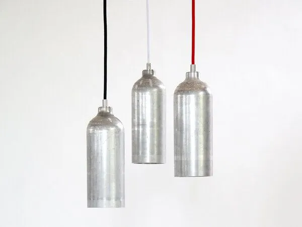 werkvoll by Lena Peter werkvoll by Lena Peter Recycling Gasflaschen - Hängleuchte FIRELIGHT, Silver, – Produktbild 3 von 4