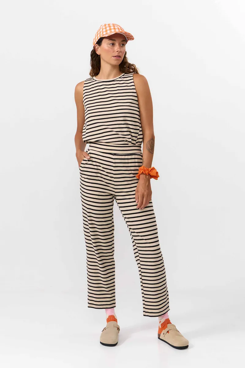 SUITE13LAB SUITE13LAB Damen vegan Hose Morgon Stripes Schwarz, Schwarz, – Produktbild 2 von 2