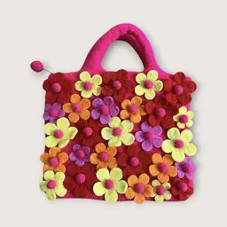 Luna-Leena Luna-Leena Kinder Handtasche aus Filz fuchsia – handgehäkelt in Nepal – Produktbild 1 von 1