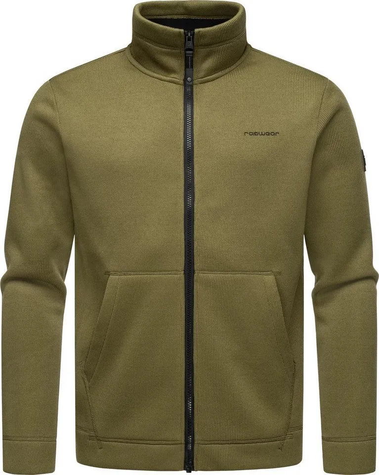 ragwear ragwear Sweatjacke Fabbian Collar Herren Basic Feinstrick-Jacke, Grün, – Produktbild 2 von 4