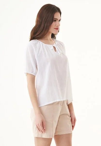 ORGANICATION ORGANICATION Bluse aus Bio-Baumwoll-Voile, Weiß(off white), – Produktbild 3 von 4