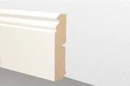 woodstore24 MDF-Sockelleiste weiß, massiv, Kante profiliert, 20 x 80 x 2400 mm – Produktbild 1 von 1