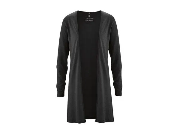 HempAge HempAge Lange Jersey Damenjacke Hanf/Biobaumwolle, Black (schwarz), – Produktbild 3 von 4