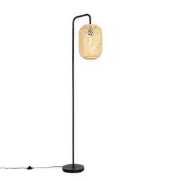 Qazqa Stehlampe Yvonne, ohne Leuchtmittel, Warmweiß, QAZQA Stehlampe, e27, Naturel, Bamboo, Japandi – Produktbild 1 von 1