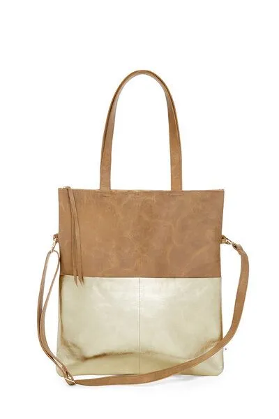 ELEKTROPULLI Ledertasche MARA von ElektroPulli, Braun/gold, – Produktbild 3 von 3