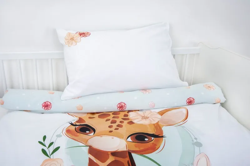 Baby Best Baby Best Babybettwäsche Giraffe, Renforcé, 2 teilig, mit liebevollem Motiv, Bunt|weiß, – Produktbild 4 von 5