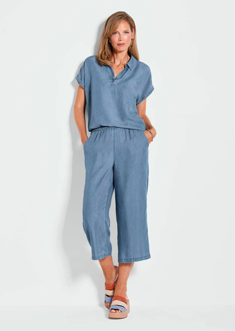 Goldner Bluse in Denim-Optik - hellblau - Gr. 19 von Goldner Fashion, Blau, – Produktbild 2 von 3