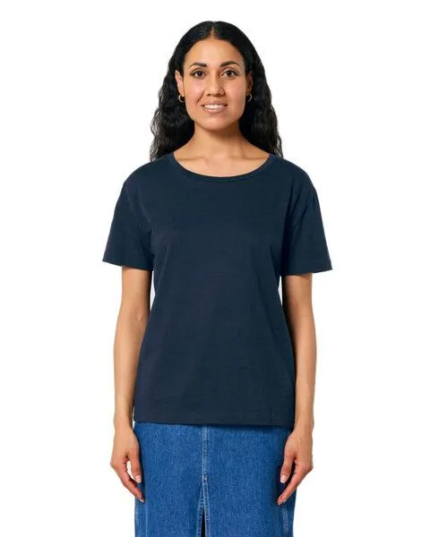 YTWOO YTWOO Damen-Scoop-Neck-T-Shirt aus Bio-Baumwolle, Navyblau, – Produktbild 2 von 4