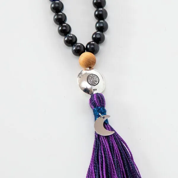 Divasya Divasya Mala-Kette "Moon Child" aus Amethyst- Mondstein- Lapislazuli (u.a.) – Produktbild 4 von 4