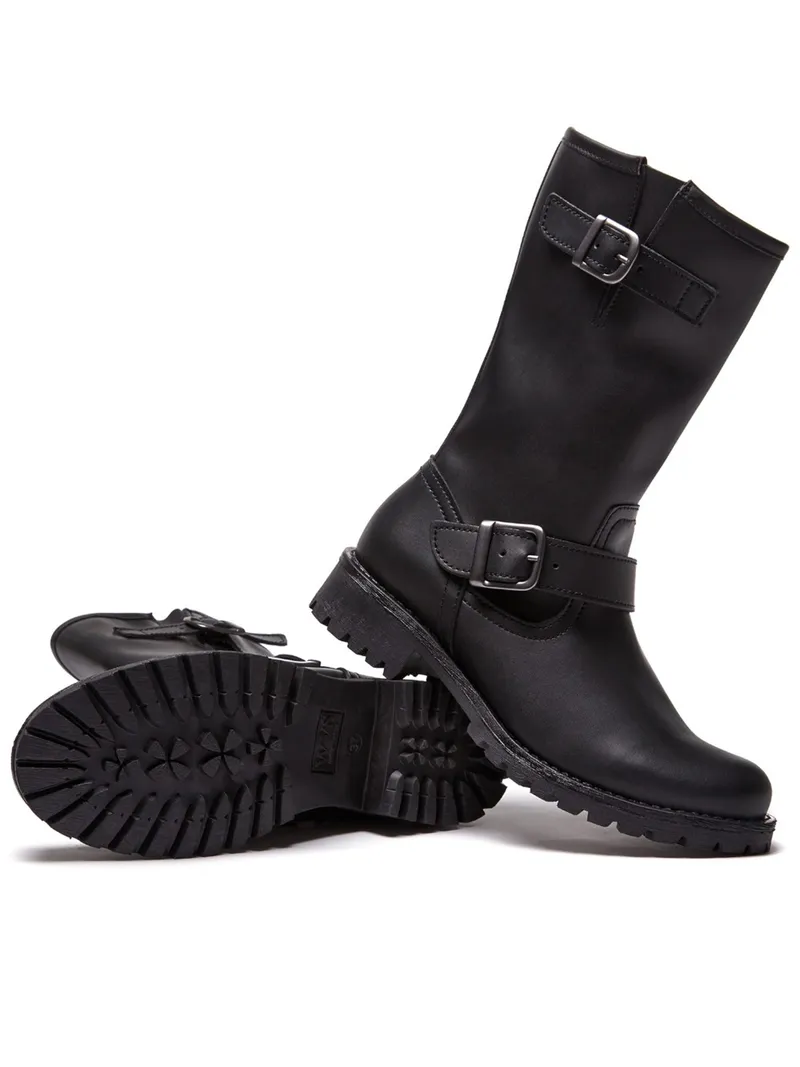 Will's Vegan Store Will's Vegan Store Damen vegan Stiefel Mid-Length Moto Schwarz, Schwarz, – Produktbild 2 von 2