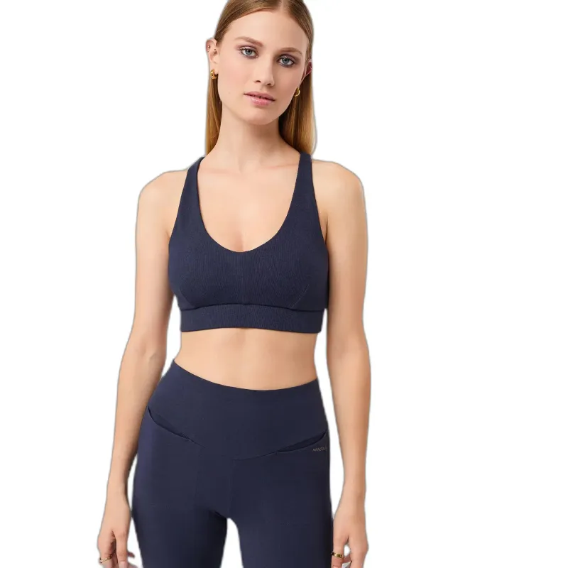 mandala Damen-Sport-BH Mandala Rib, Bleu, – Produktbild 1 von 1