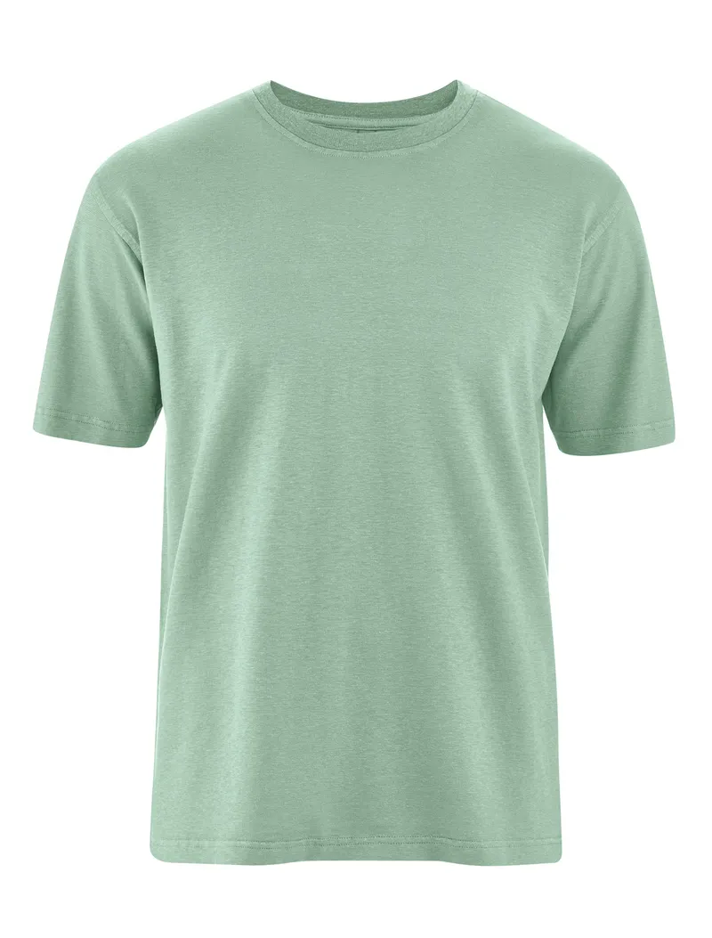 HempAge Hempage Herren vegan T-Shirt Basic Mintgrün, Grün, – Produktbild 1 von 2