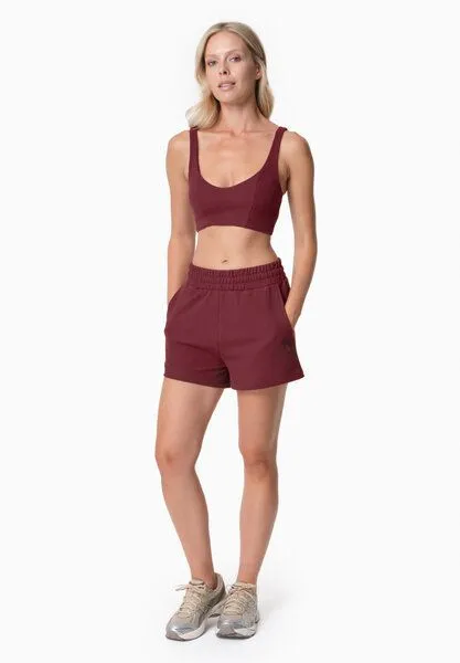ORGANICATION ORGANICATION SAVANNA | Waffel-Shorts aus Bio-Baumwolle und recyceltem Polyester, Bordeaux, – Produktbild 1 von 4