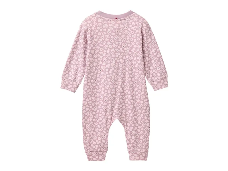 People Wear Organic People Wear Organic Langarm-Overall kleine Veilchen dunkelmalve Gr. 50/56, Rosa, – Produktbild 2 von 2