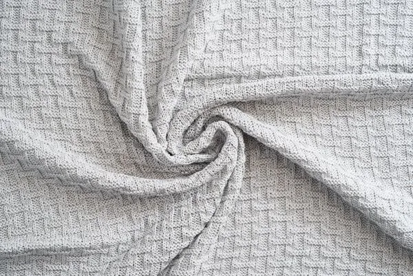 Sonnenstrick Sonnenstrick – Bio Baby-Strickdecke "Karostrickmotiv" (100 x 90 cm) Bio-Baumwolle, Silbergrau, – Produktbild 3 von 4