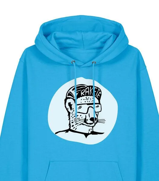 päfjes päfjes Gepard die Rakete / Gravel / Rennrad - Unisex Fair Wear Bio Hoodie, Blau (azur), – Produktbild 2 von 3